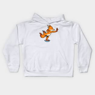 Fox skates - ice skating Kids Hoodie